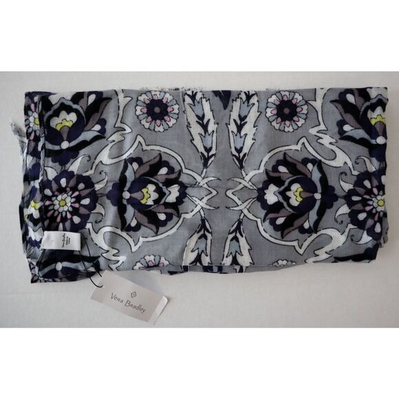 Vera Bradley 22842-X40 Women's Gray *Plaza Tile* Soft Fringe Scarf - Picture 3 of 9